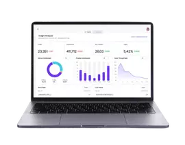 Laptop with graphs and charts