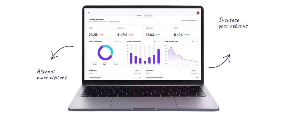 Laptop with graphs and charts