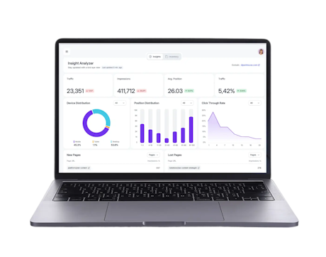 Laptop showing charts and graphs